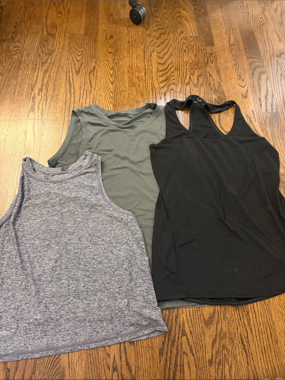 Athleta Tank Top Trio - Black, Olive, Heather